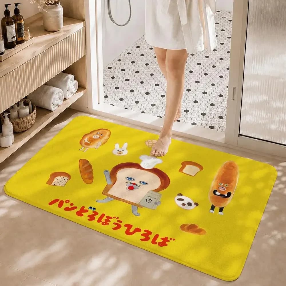 Floor mat B-Bread t-thief Cartoon, non-slip absorbent mat, home decorative carpet, bathroom, bedroom, entrance