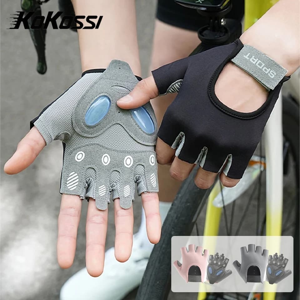 Cycling Gloves KoKossi Anti-slip and Ammortizer, Half-Date, for Men and Women, Open Sports, MTB, Bicycle, Fitness, Breathable