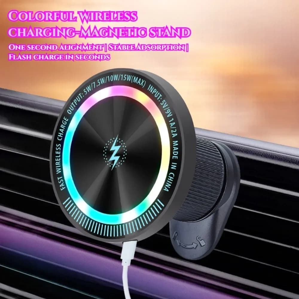 2025 Adattatore magnetico per caricabatteria per telefono per auto wireless 15W Supporto per telefono per auto con presa d'aria per IPhone 16 15 14 13 Pro Max Plus 12 Samsung