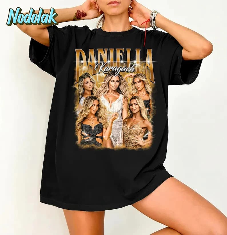 T-shirt vintage stile bootleg di Daniella Karagach, maglietta per fan in stile bootleg DWTS, maglietta per fan di Dancing with the Stars e amanti della cultura pop