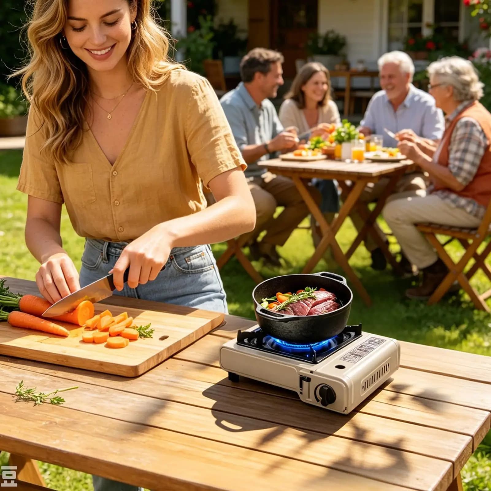 Camping Stove Cassette Cooking Burner Camping Cook Stove For BBQ Garden Yard Balcony Park Bonfire Picnic Hiking Fishing Road