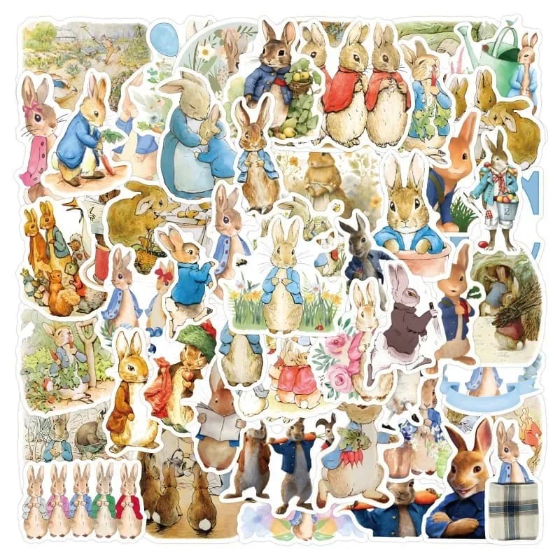 55 pezzi di libri Peter Rabbit Cartoon Graffiti adesivi valigia tazza d'acqua cancelleria frigorifero decorazione del telefono cellulare decalcomanie