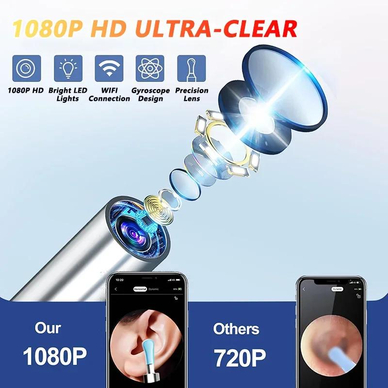 Visive Cleaner for Cerume with Camera, Safe Endoscope for Removing Cerume with 5MP Camera, Luminous Otoscope, Ear Cleaning Tools, Eye Care