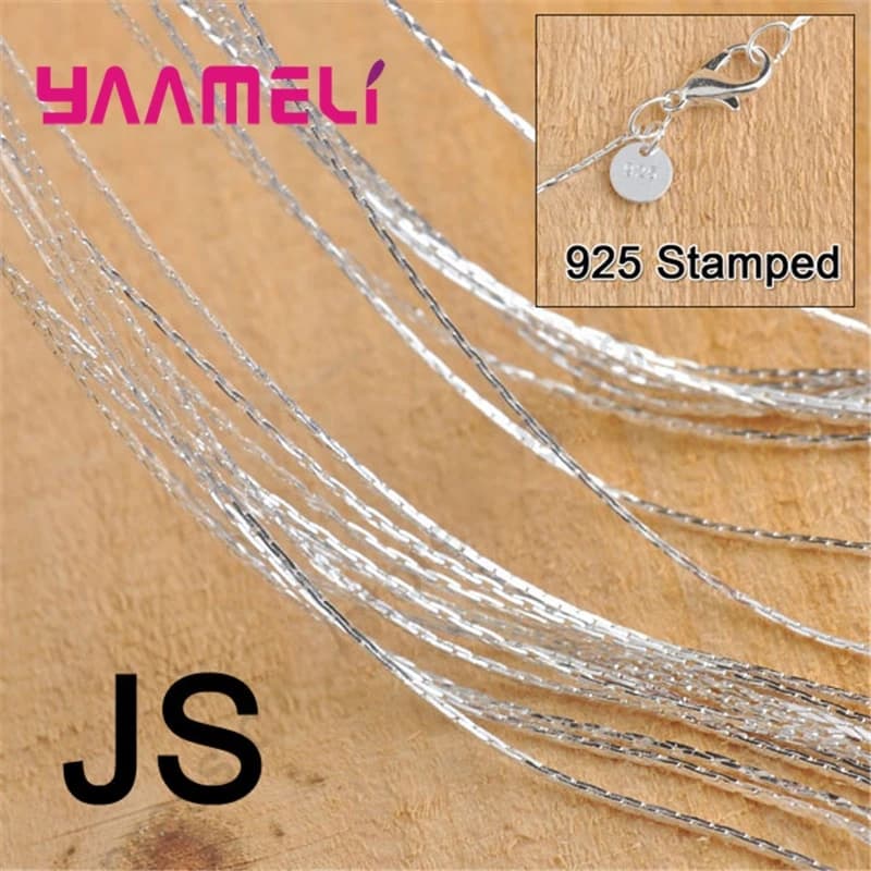 50PCS all'ingrosso 18 pollici puro argento Sterling 925 risultati dei monili JS Link catene collana Set fermagli aragosta per ciondolo