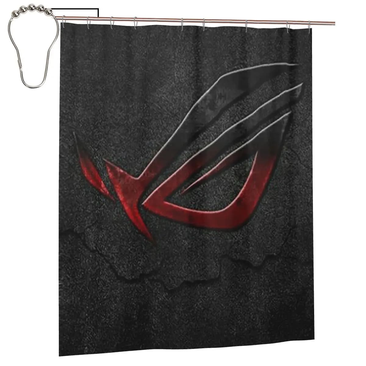 Tenda da doccia Asus Rog, tende da bagno impermeabili in poliestere con ganci