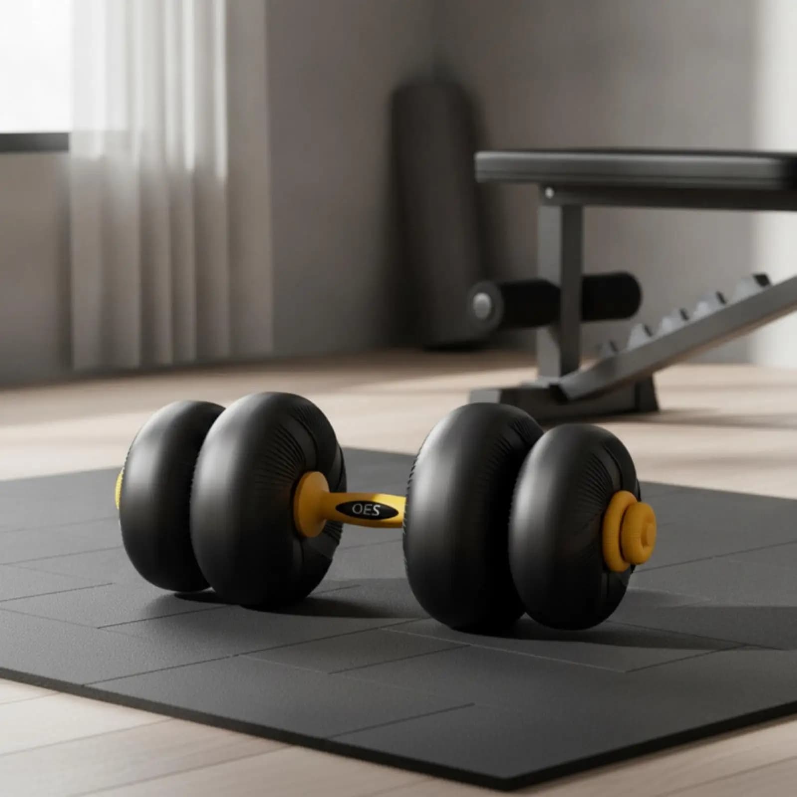 Adjustable Dumbbell Soft Dumbbell with Weight Plates Textured Grip Dumbbells for