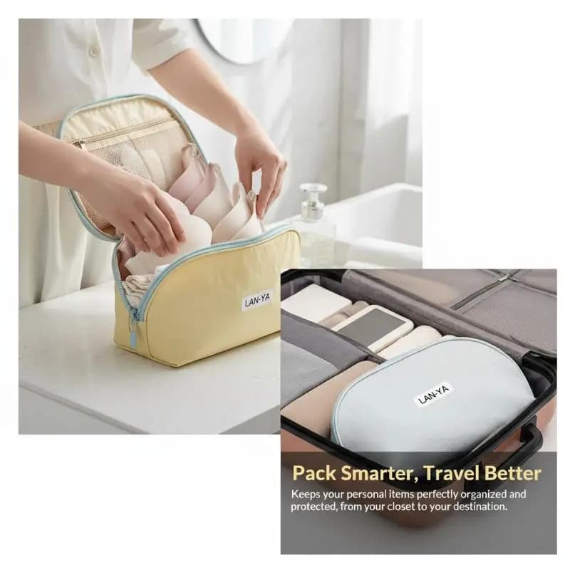 1PC Travel Portable Underwear Sock Storage Bag | Three-in-One Set, Special Artifact For Intimate Apparel Organization 1PC