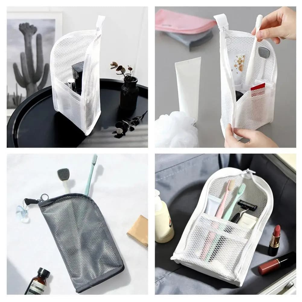 Standing Mesh Makeup Toiletry Storage Bags Handbags Portable Travel Washing Body Shower Tools Organizer Cosmetic Organizer Pouch