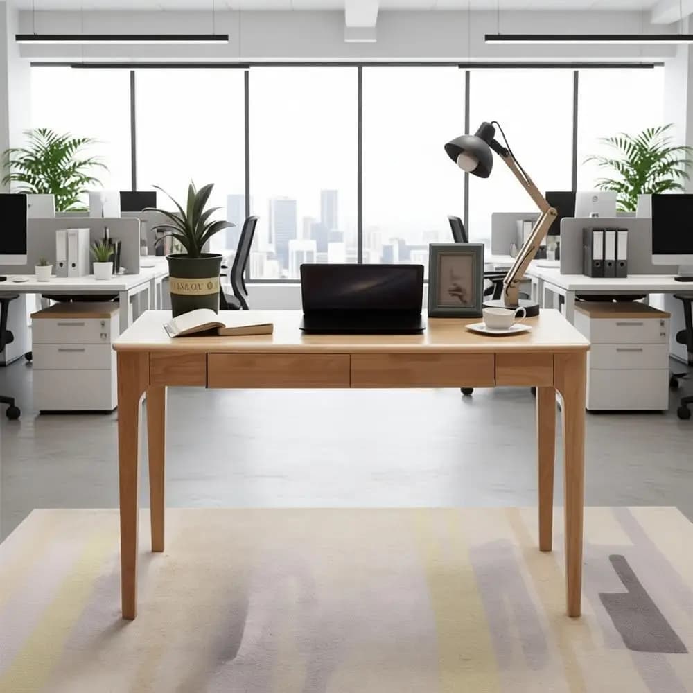Scrivania in Legno Massello con Cassetti, Piccola Scrivania per Computer per Spazi Ridotti, Scrivania per Gaming e Studio, Scrivanie per Ufficio Domestico per Lavoro o Studio