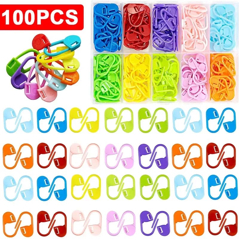 50-500Pcs/Bag Plastic Small Clip Locking Stitch Markers Crochet Latch Knitting Tools Needle Clip Hook Sewing Tool Mixed Color