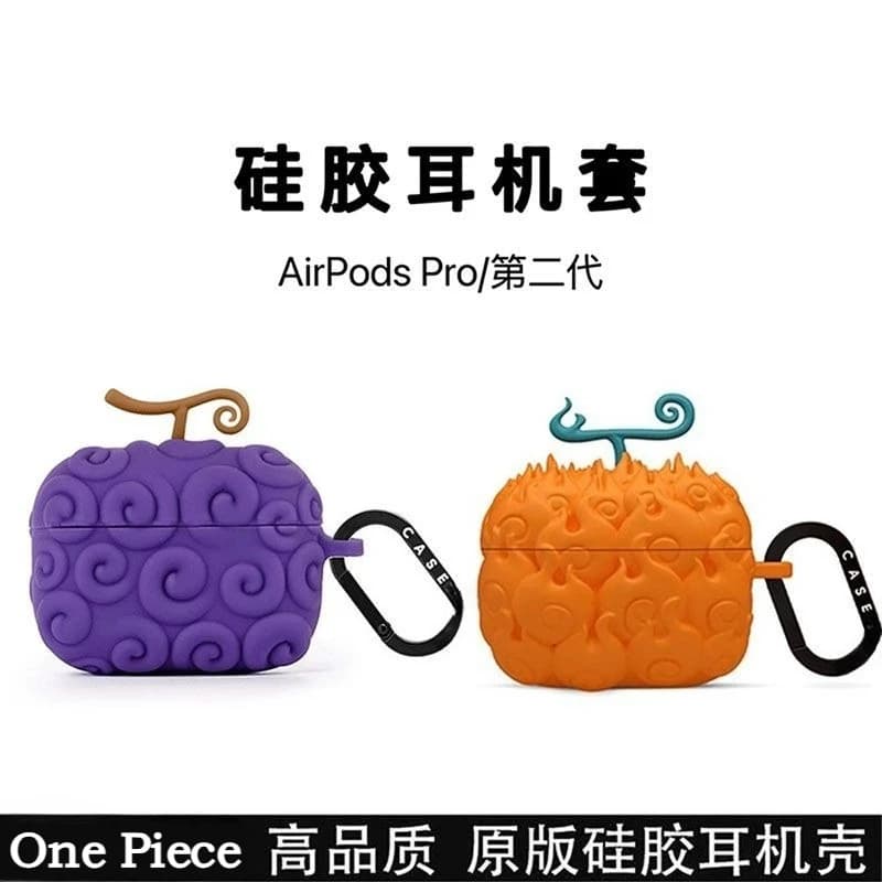 Bluetooth Cartoon Anime One Piece Devil Fruit earphone case, suitable for Apple Airpods Pro 2 generation silicone protective case