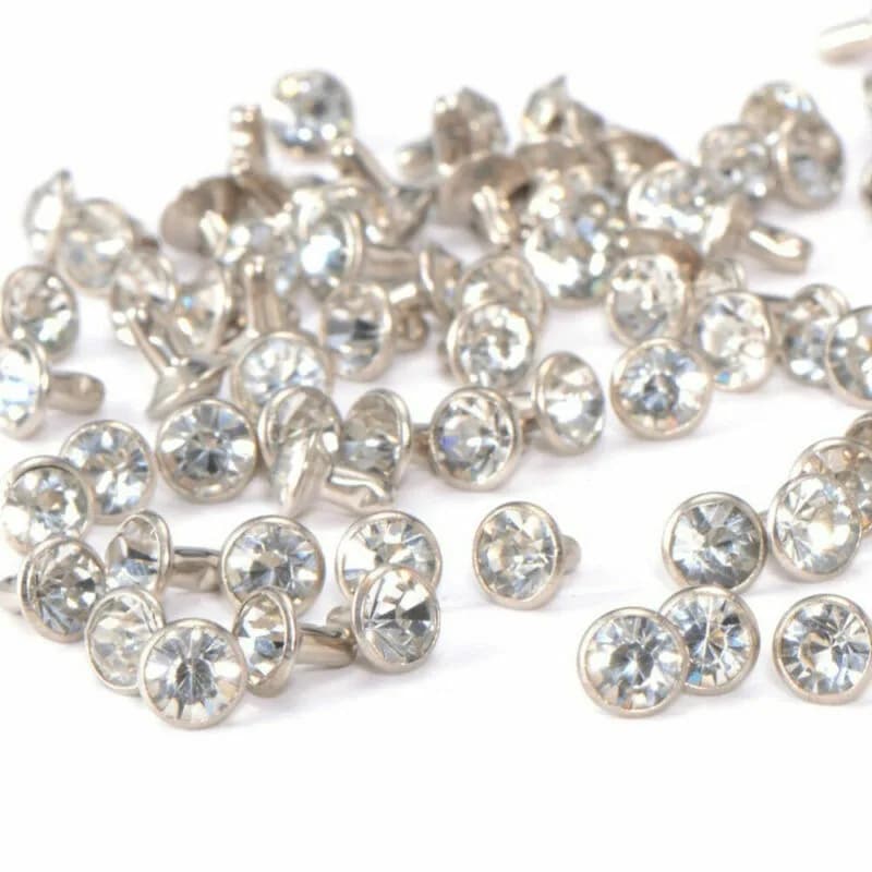 100/200 set rotondo strass rivetti borchie gioielli decorativi rivetti rivetti 7mm per fai da te Leathercraft abbigliamento cinture borse