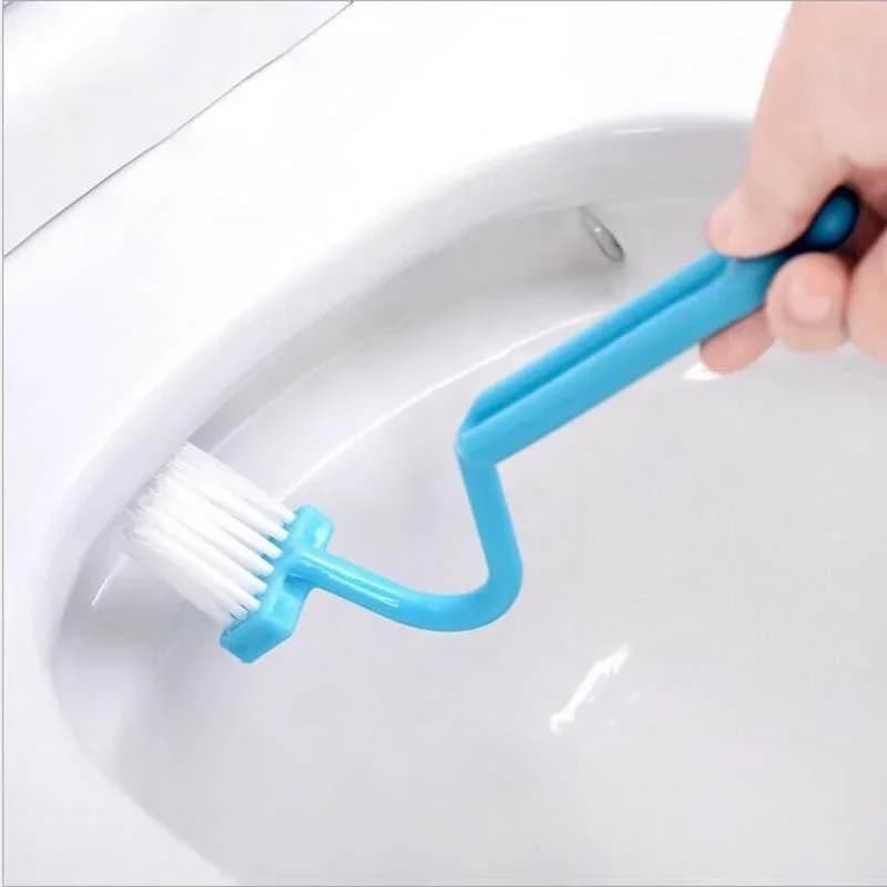Spazzola per WC Multifunzionale e Resistente con Manico Lungo Curvo, Accessorio per Pulizia Profonda di Cucina e Bagno