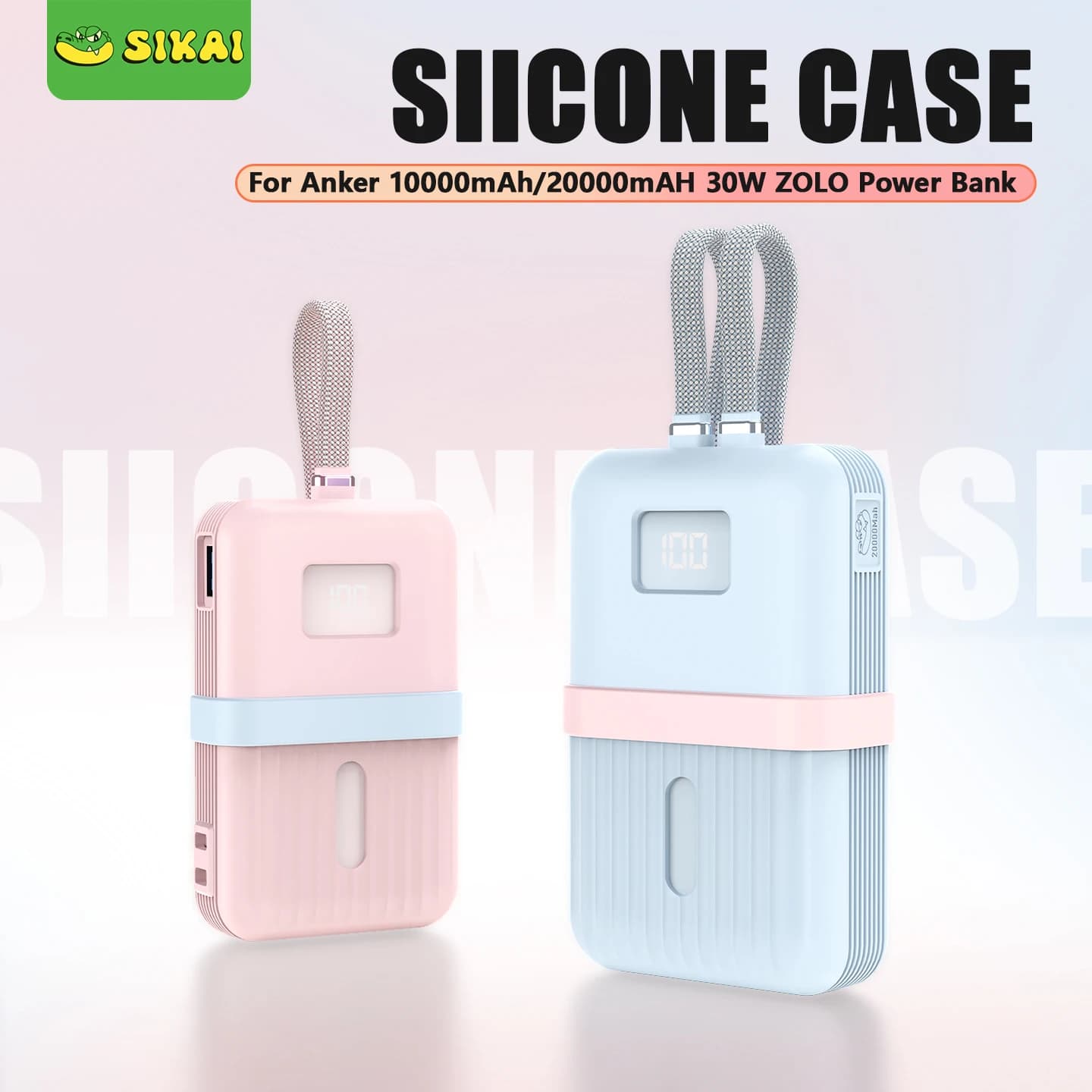 SIKAI Silicone Case for Anker 10000/20000mAh 30W/35W Anker Laptop Power Bank Protective Case