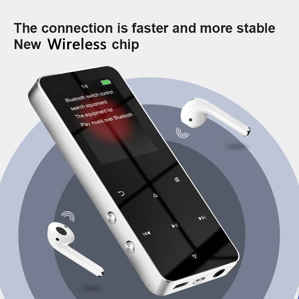 Lettore video Mp4 TFT da 1,8 pollici USB 2.0 Jack da 3,5 mm Lettore MP3 MP4 5.0 compatibile con Bluetooth con registrazione di e-book Altoparlante incorporato
