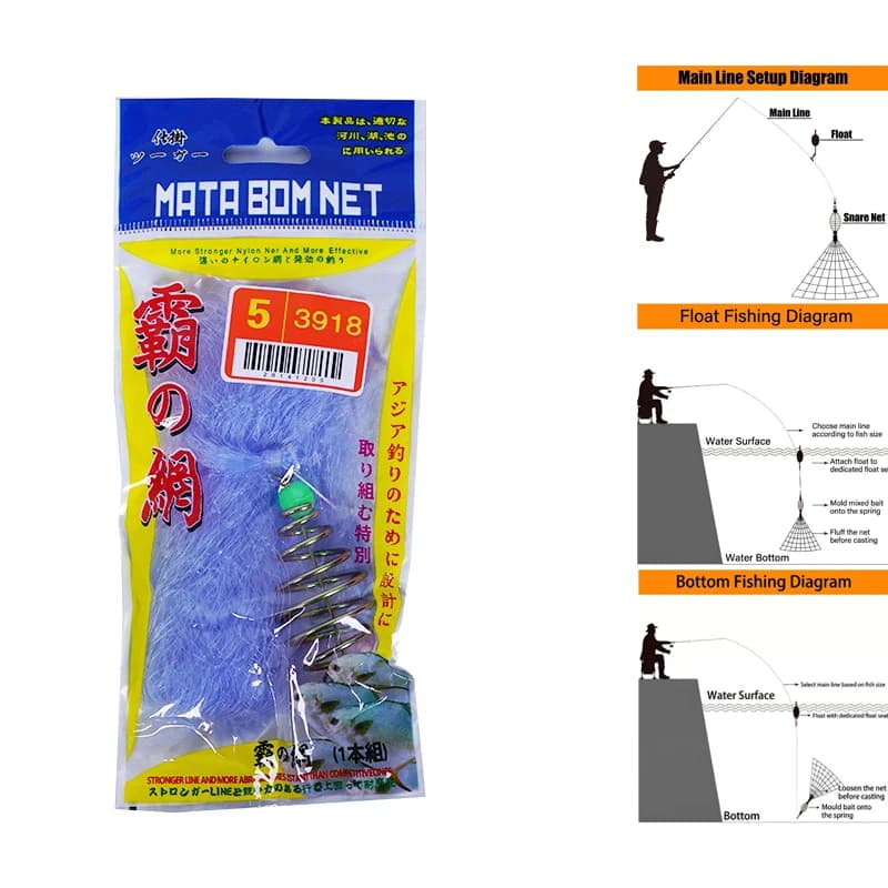 1Pcs Outdoor Traps Fish Bait Net Nylon Folding Fishing Spring Net with Luminous Beads Netting for Night Fishing Shoal Cast Nets