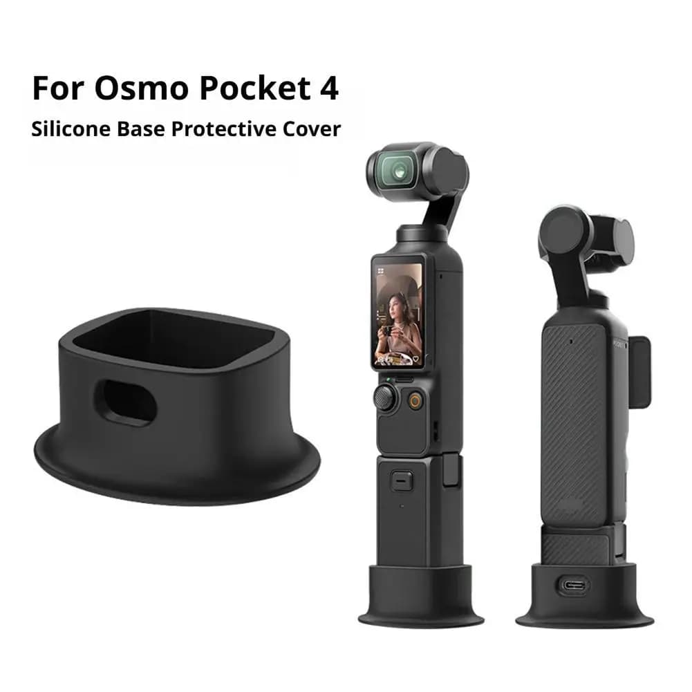 Base Protettiva in Silicone per DJI Osmo Pocket 4, Supporto Antiscivolo Antiurto con Porta di Ricarica, Supporto per Fotocamera Resistente alle Cadute