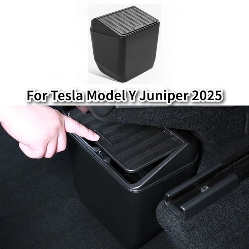 Scatola portaoggetti per sedile posteriore per Tesla Model Y Juniper 2025 Organizer Contenitori centrali posteriori Pattumiera per sedile posteriore Accessori per vassoi per sacchetti della spazzatura
