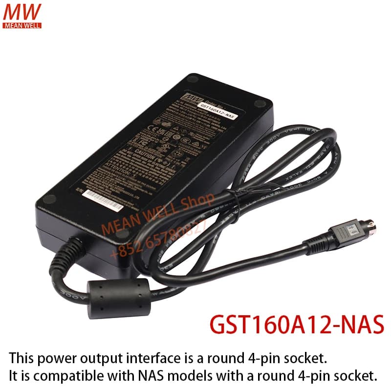 MEAN WELL GST160A12-NAS Alimentatore switch NAS DS918 + DS415 + DS916 + ecc. per adattatori di archiviazione cloud di rete 12V 11,5A