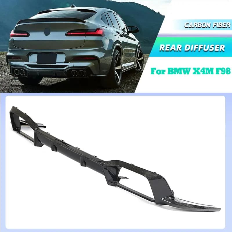 Carbon Fiber Car Rear Bumper Diffuser Lip Spoiler for BMW X4M F98 2019-2021 Racing Rear Apron Apron Guard Body Kit