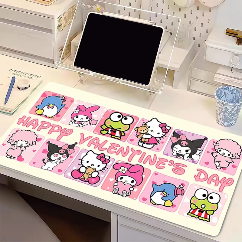 Tappetino per mouse grande Kero Kero Keroppi con stampa HD, tappetino da scrivania per computer, tappetino per tastiera, tappetino per laptop, accessori per tappeti, tappetino per mouse da gioco