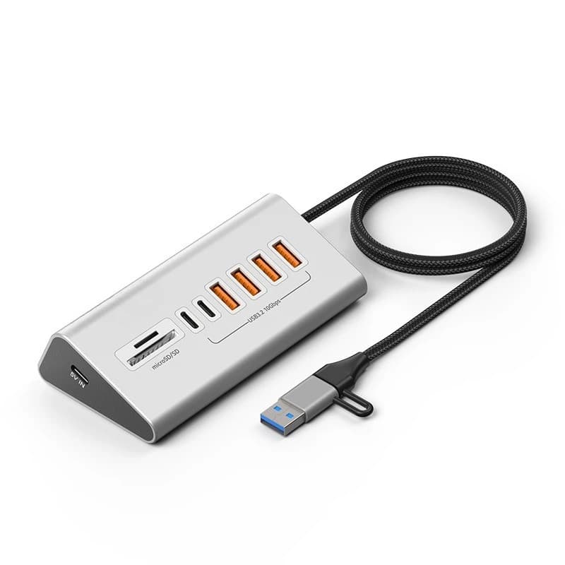 Docking station dual-head tipo C con splitter USB 3.2, hub 10 Gbps, lettore di schede SD/TF, hub multi-interfaccia