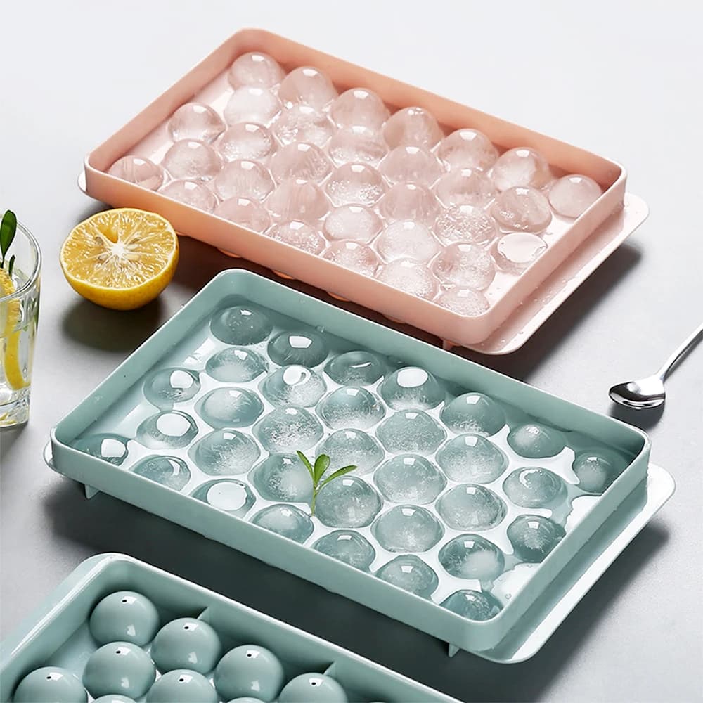 1PC Creativo Rotondo Vassoio Del Ghiaccio Con Il Coperchio 18/33 Griglia Stampi Per Il Ghiaccio Bar di Casa Strumenti di Raffreddamento Bpa Stampo Libero Whisky Cocktail Bevanda Fredda