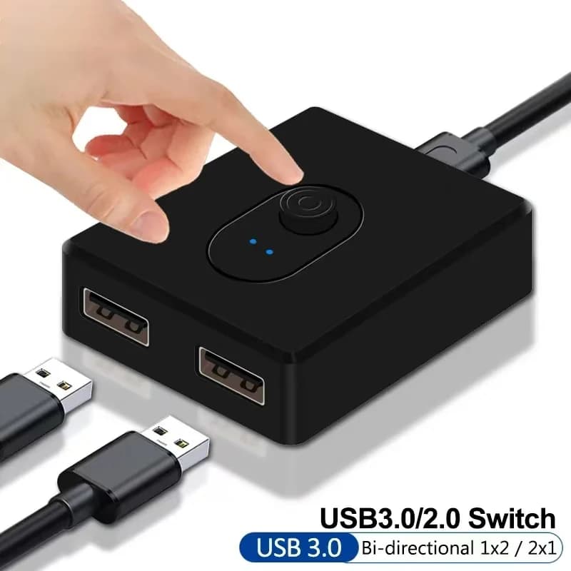 Interruttore USB 2.0 1x2/2x1 Hub USB Switcher USB 3.0 bidirezionale Estensore USB 2.0 Controller condiviso per stampante tastiera mouse PC