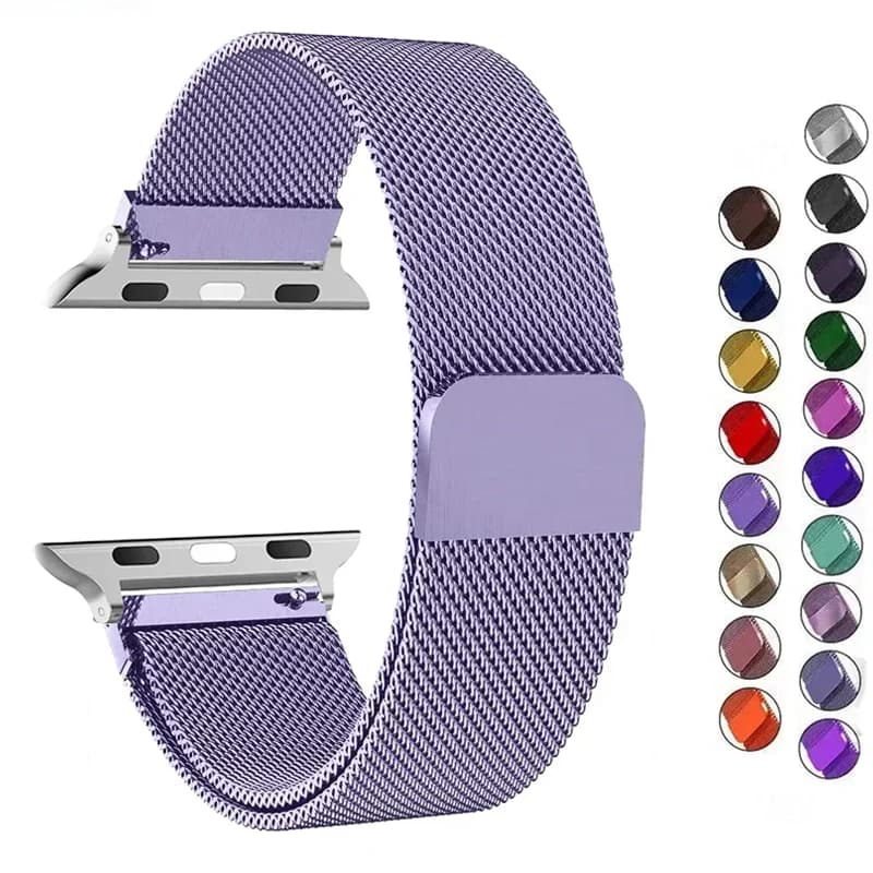 Anello Milanese per cinturino apple watch Ultra-2 49mm 45mm 44mm 41mm 40mm bracciale in metallo per cinturini apple watch serie 9 8 7 6 5 4 SE