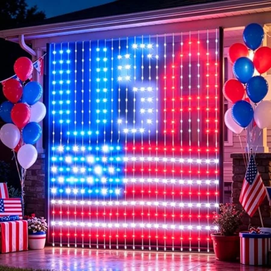 Luci per tende intelligenti, 400 LED, 6,6FT x 6,6FT, luci natalizie e di San Valentino che cambiano colore con telecomando e APP, dinamiche e fai da te