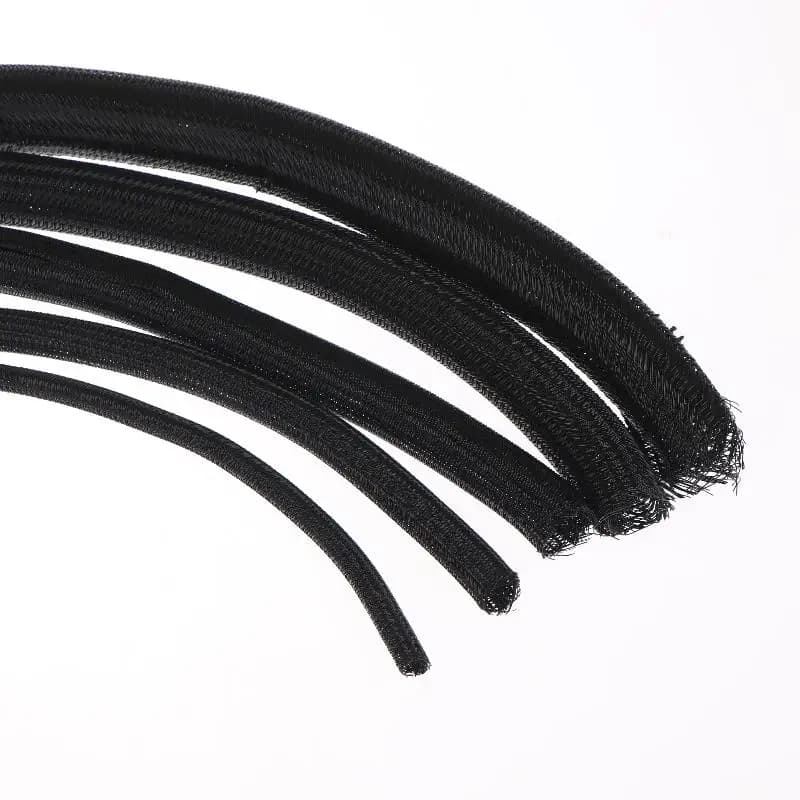 Guaina isolata chiusa da 8 ~ 32 mm Manicotto per cavo intrecciato in PET da 1 metro Guaine per organizer per cavi resistenti all'usura ad alta protezione