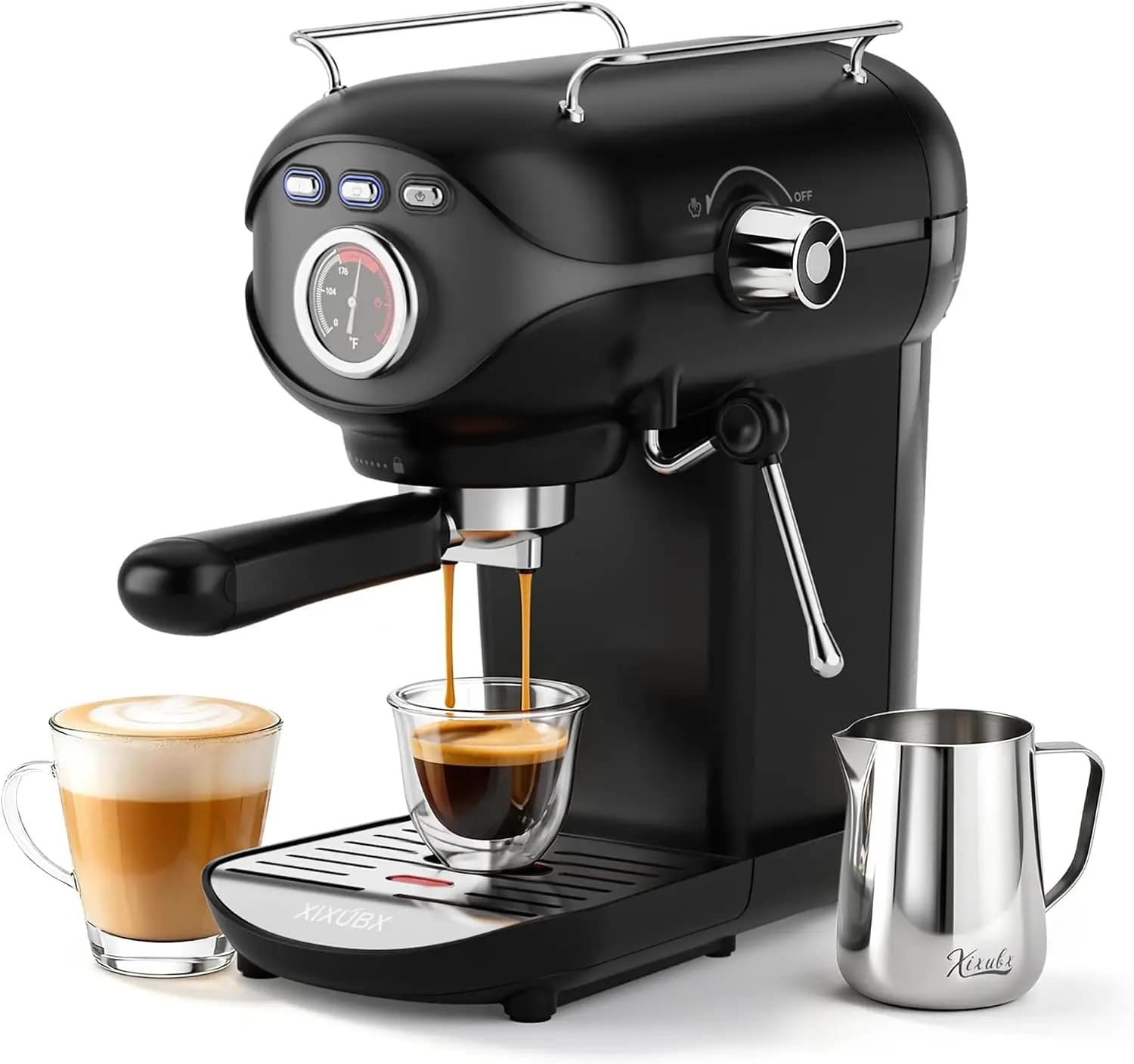Espresso Machine, Compact Espresso Maker with Milk Frother | 20-Bar Pump, PID Control, Low Vibration Coffee Maker, for Small Kit