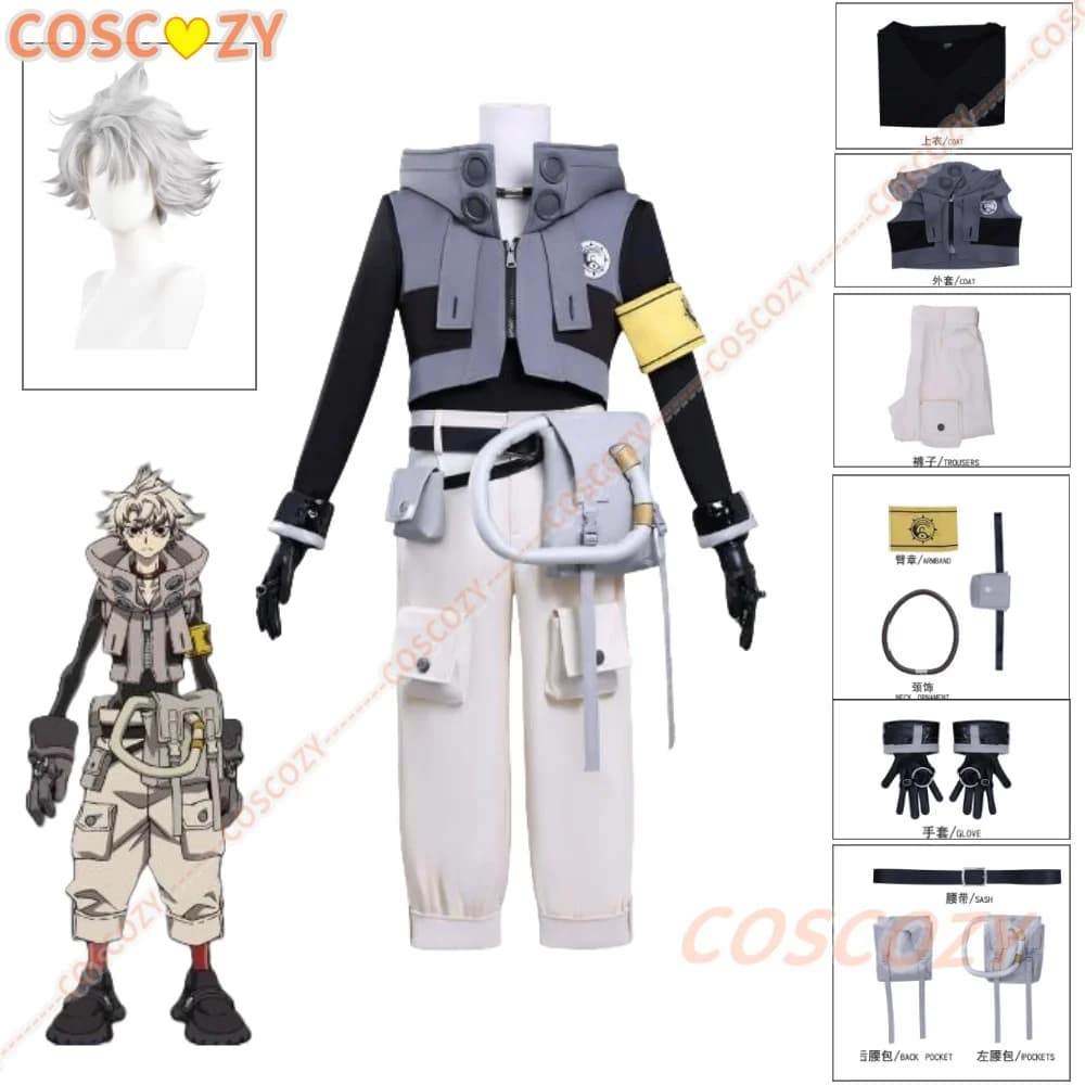 Rudo Nuovo Anime GACHIAKUTA Costume Cosplay Punk Street Hot Punk Manica Giacca con cappuccio Y2K Parrucche uniformi di moda per Halloween