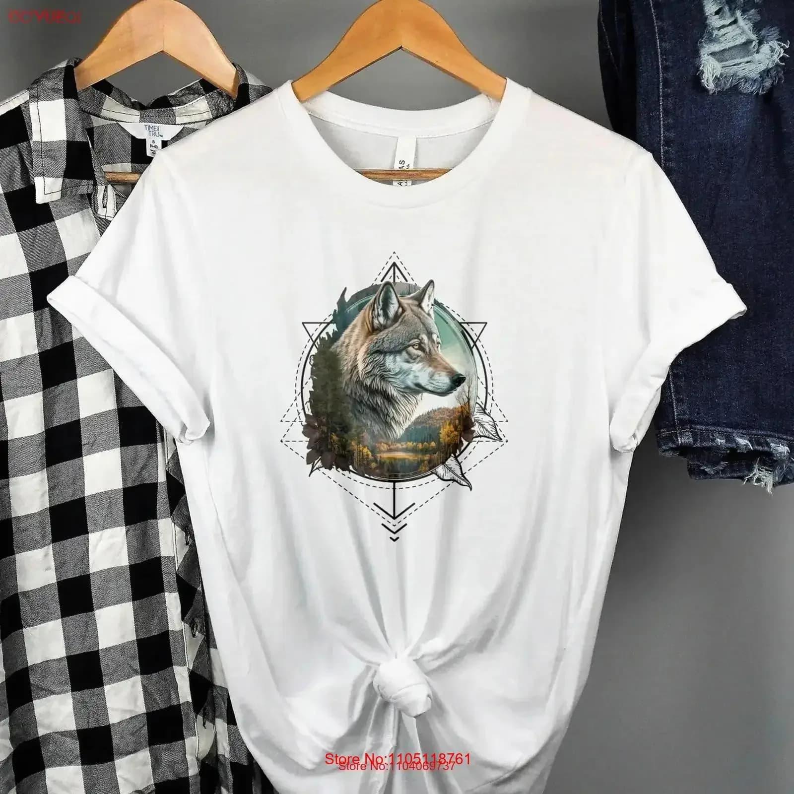 Dreamcatcher with Majestic Wolf Portrait Lone T Shirt or Design Animal Nature Lover Moms vintage Washed Slightly Soft fashion