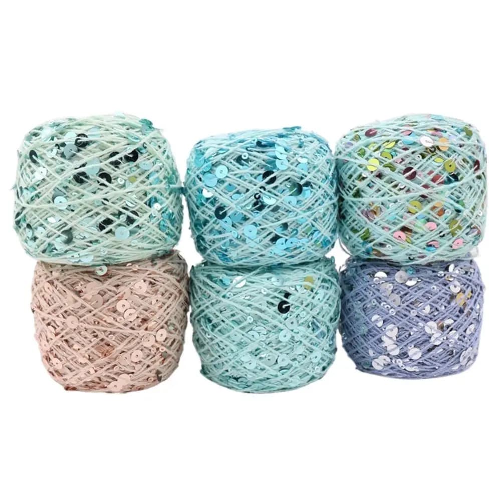 Silk Leaf Handmade Craft Knitting Wool Sewing With Sequin Scarf Hat Shoe Sequin Yarn Thread Knitting Yarn Garment Accessories