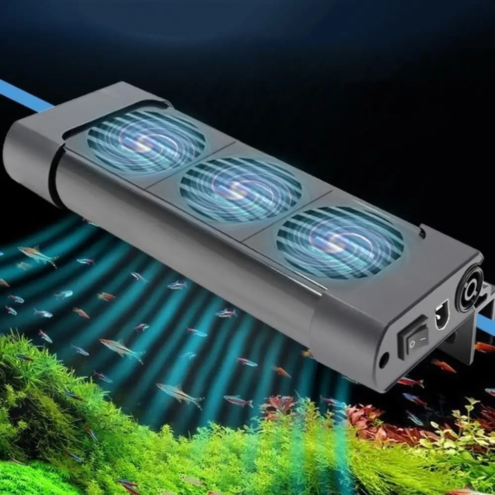 Ventole di Raffreddamento per Acquario a 2/3/4/5/6 Teste 135 ° Refrigeratore Silenzioso Rotante per Acquario con Spina USA, Sistema di Controllo della Temperatura, Controllo del Chiller