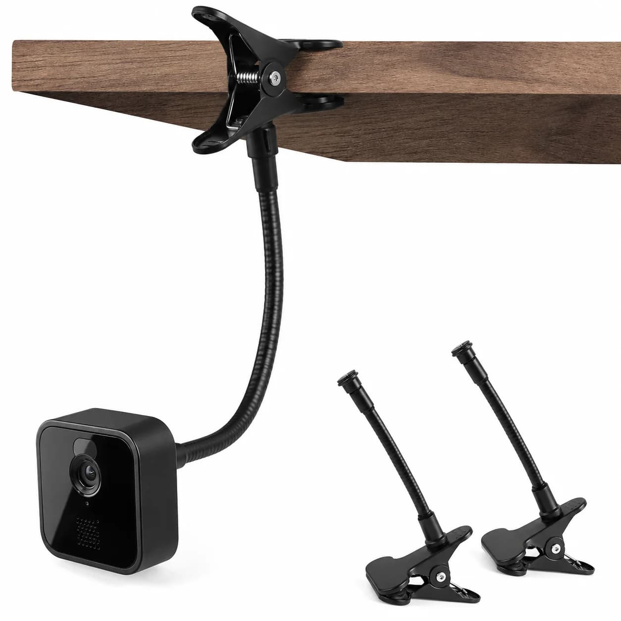 Durable Non-Slip Material Camera Clamp Mount, Bendable Baby Monitor Holder for Home Webcam Monitor Desk Crib Bedside Stand
