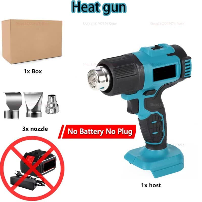 Pistola ad aria calda ricaricabile a batteria da 21 V con ugelli per riparazioni elettriche fai-da-te con batteria Makita e pistola per colla