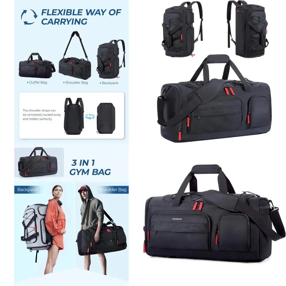 Zaino da palestra e da viaggio con scomparti per scarpe e laptop, resistente all'acqua, borsa da viaggio per weekend o per il trasporto aereo