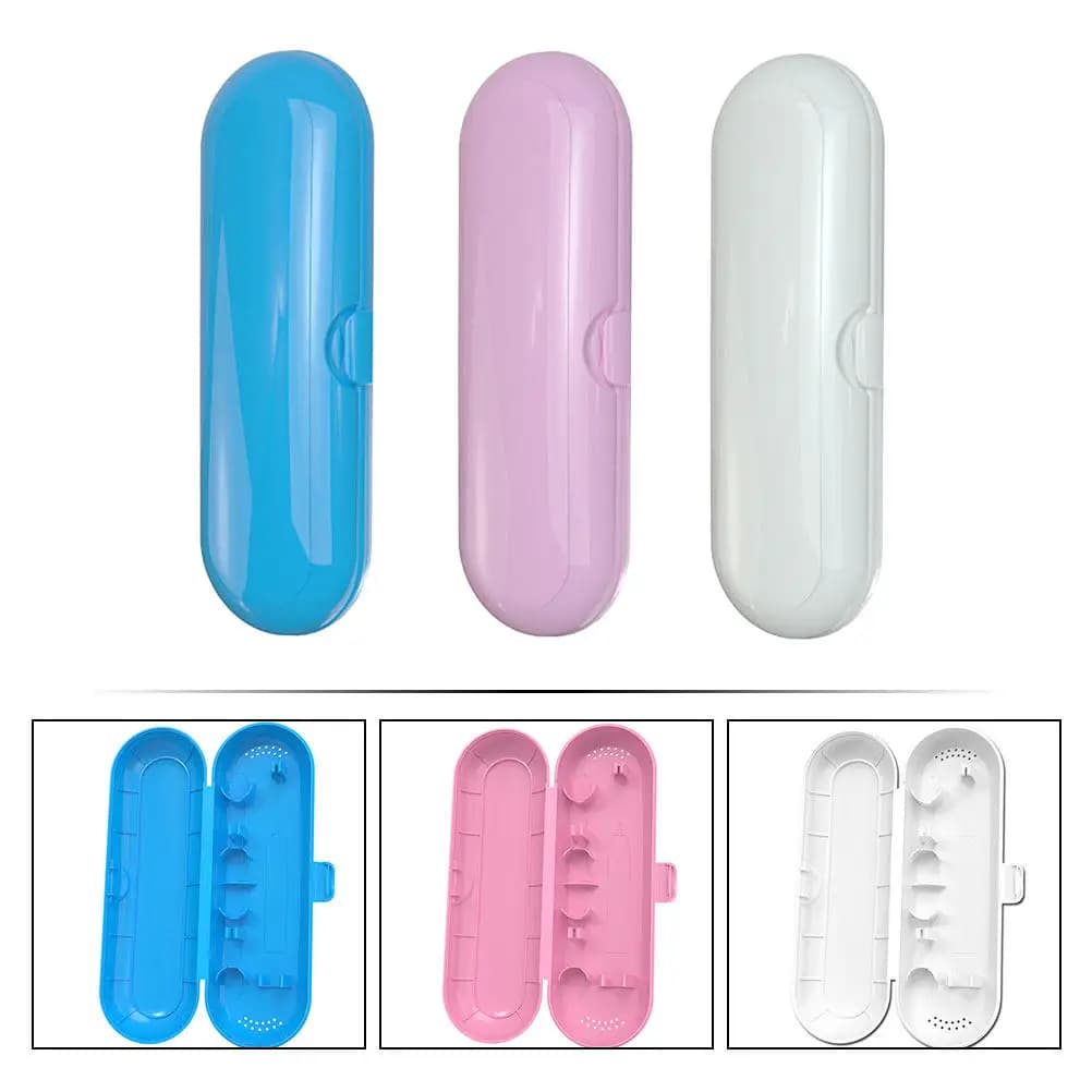 3Pcs Electric Toothbrush Travel Box Toothbrush Storage Container with Groove Buckle Design Space-Saving Portable Bathroom