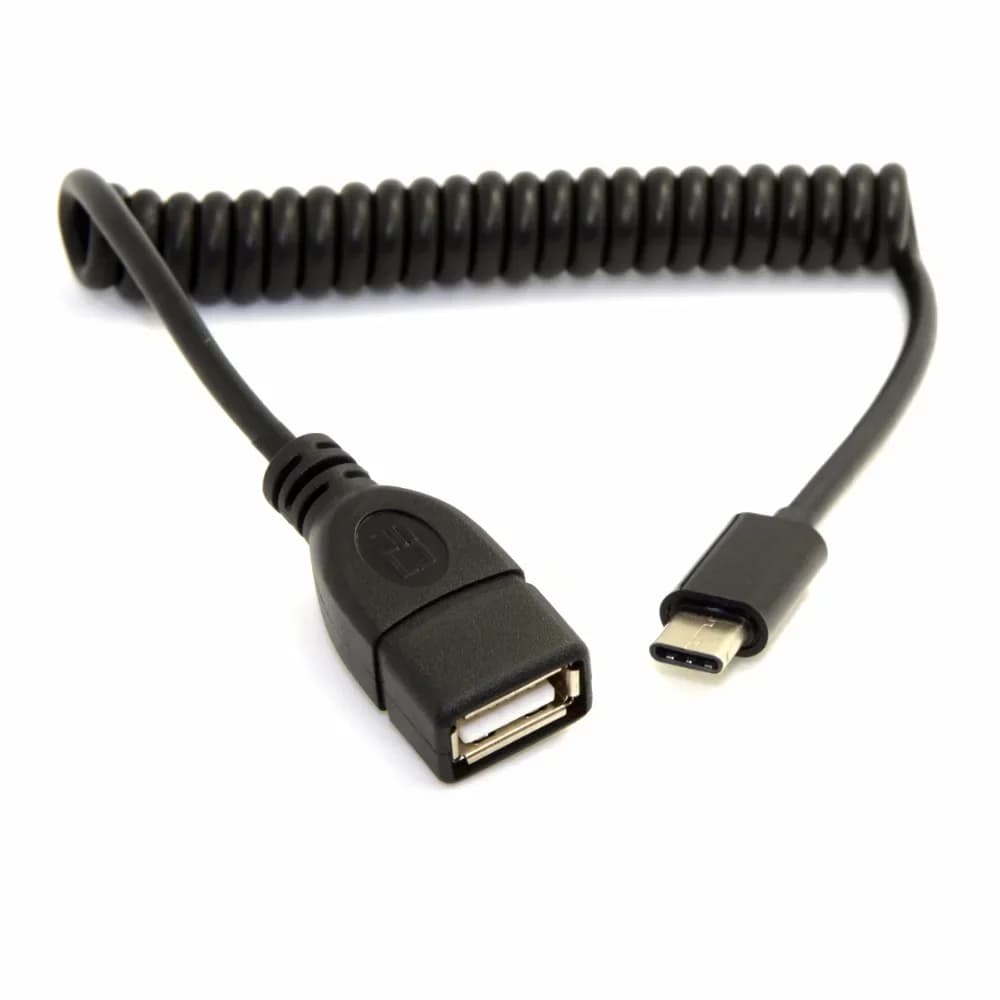 USB-C USB 3.1 Tipo-C a USB 2.0 A Cavo flessibile a molla dati OTG femmina 50-100 cm per tablet, telefono cellulare e laptop