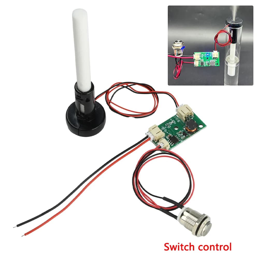 Modulo umidificatore ad atomizzazione ad ultrasuoni DC 5V Interruttore esterno Umidificatore spray Kit fai da te con indicatore LED Kit fai da te elettronico