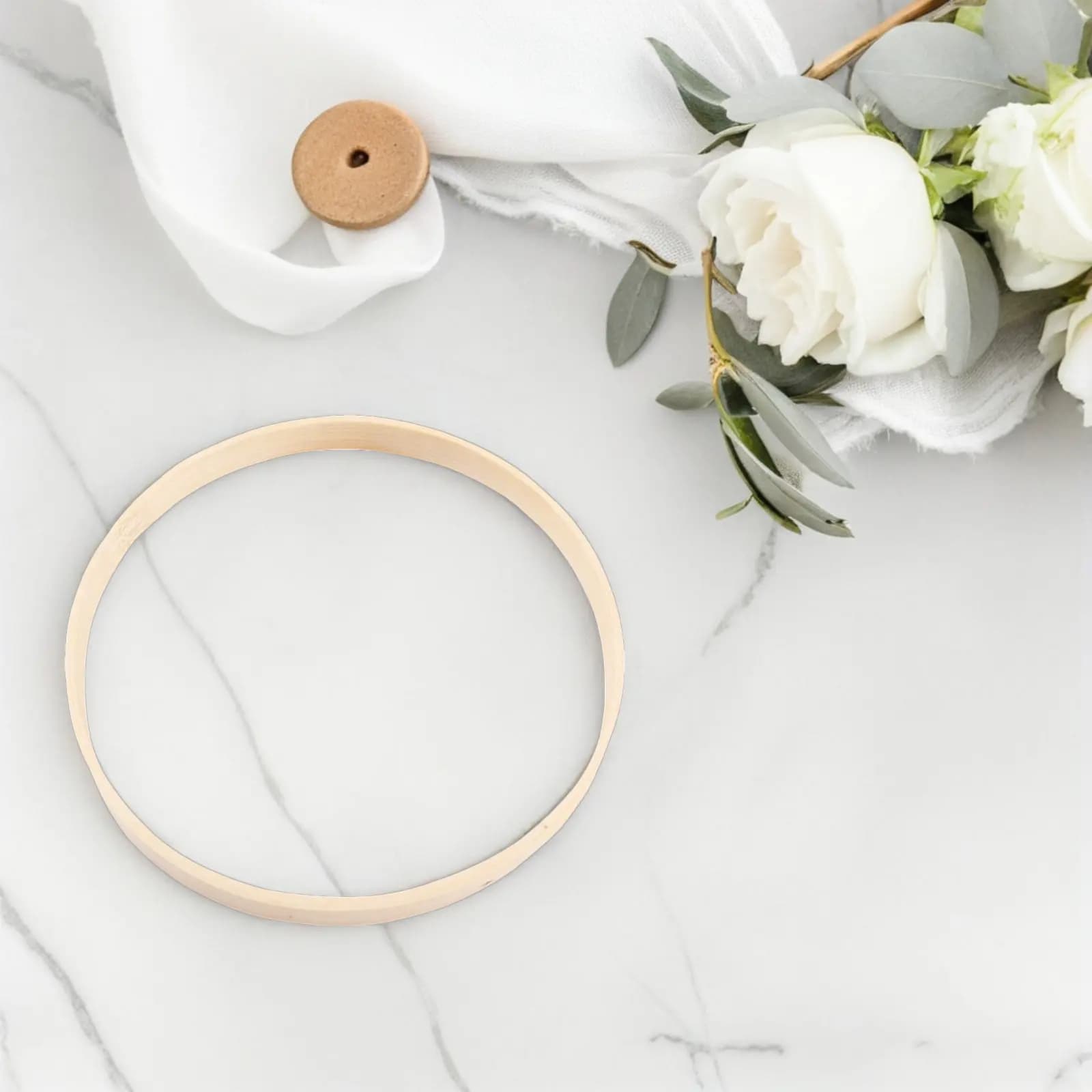 6Pcs Bamboo Floral Hoops Wooden Wreath Rings 20Cm for DIY Wedding Dream Catcher Macrame Wall Hanging Crafts Decor