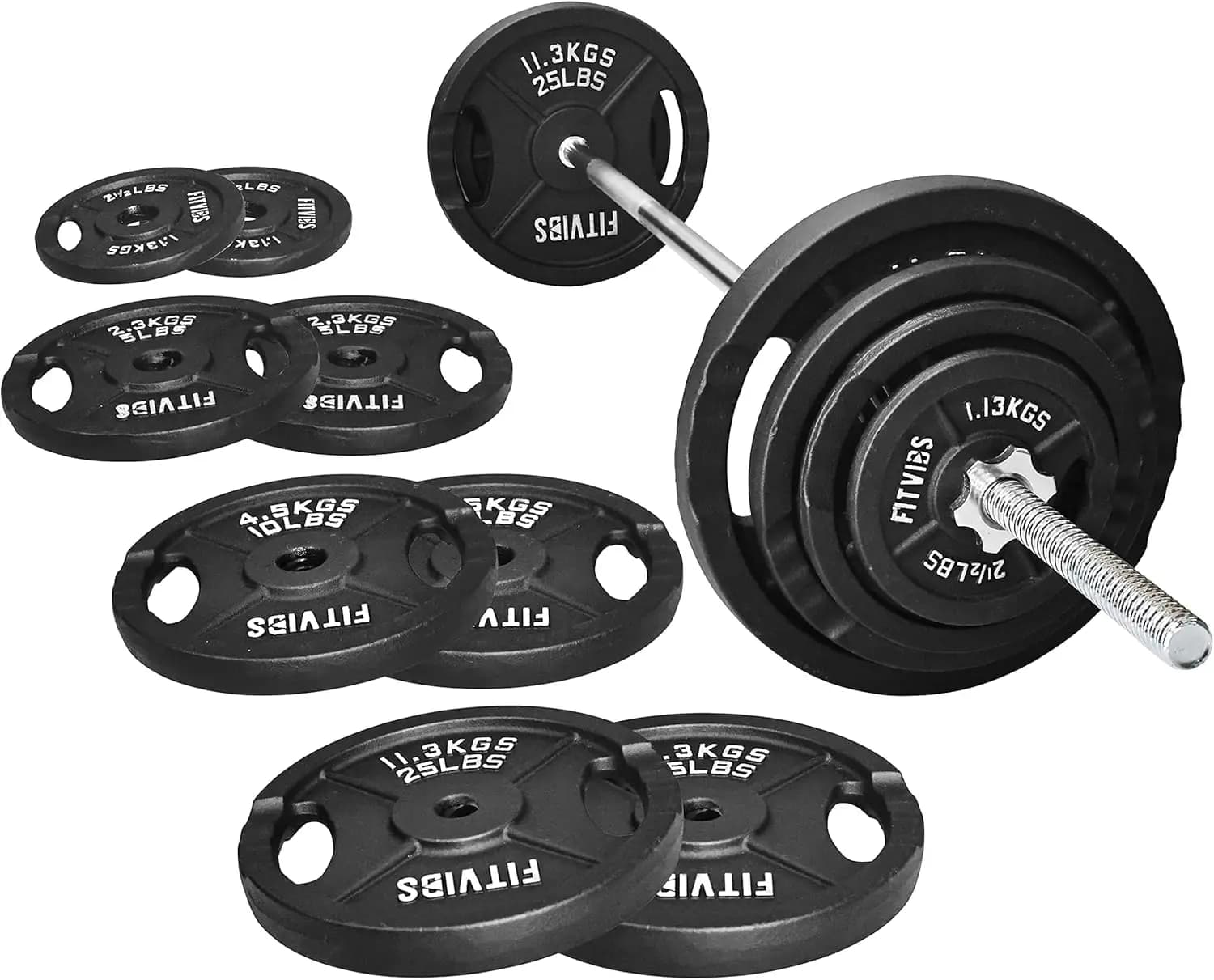 Set of 95 Foot Grips with 5 Feet Libras, Star Lock and Multiple Plates for Home Gym