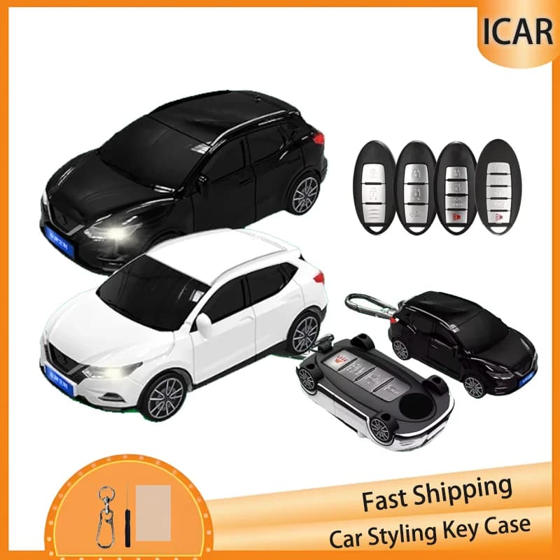 Custodia chiave creativa per Nissan Qashqai modello di auto 3 4 pulsanti per J11 J10 X Trail T32 Versa Note Patrol copertura chiave remota per auto intelligente