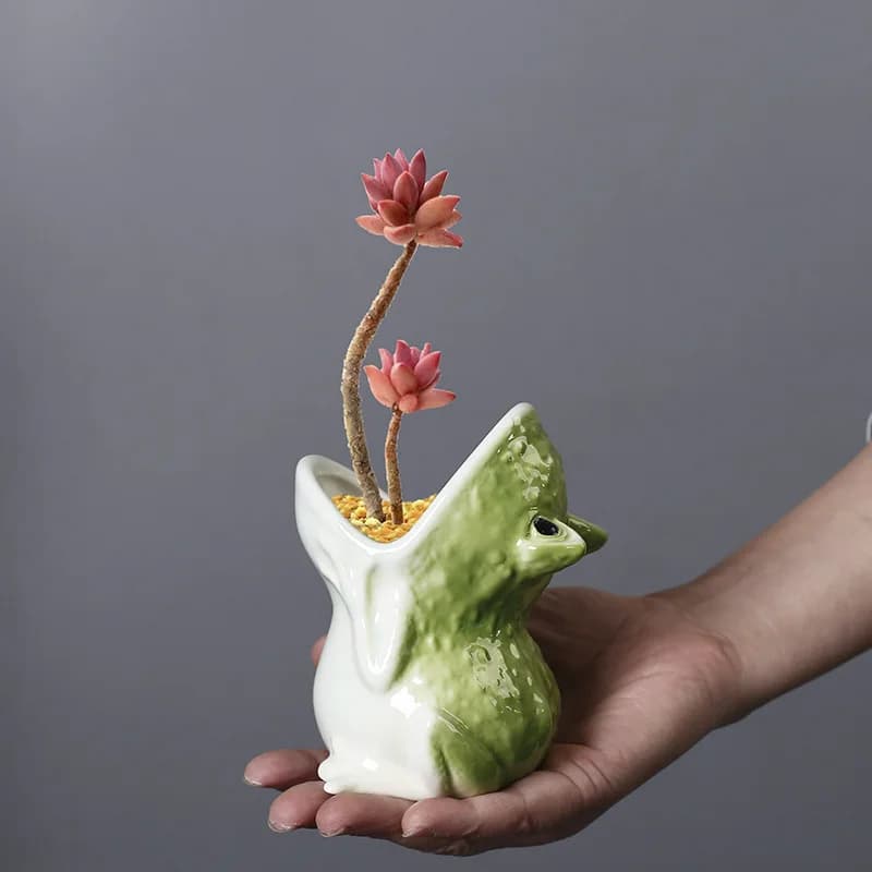 Animal Flower Pots for Home and Garden Decoration, Cute Frog Shaped Flower Pots for Plants, Ceramic Vases for Home Decoration