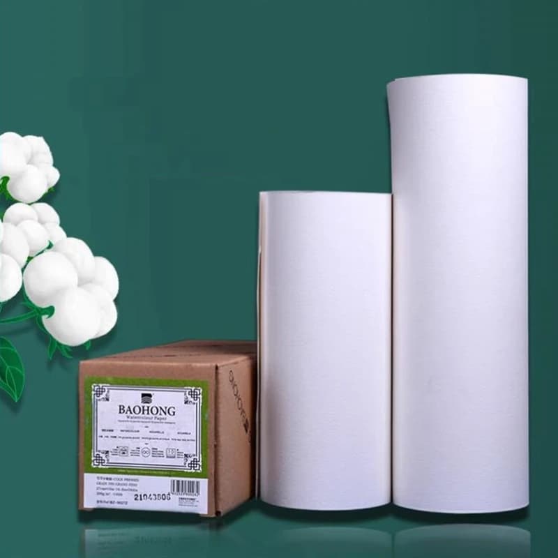 Baohong 100% Cotton Watercolor Paper Roll 300g 27/37cm Professional Watercolor Sketchbook Pad For Painting Art Supplies