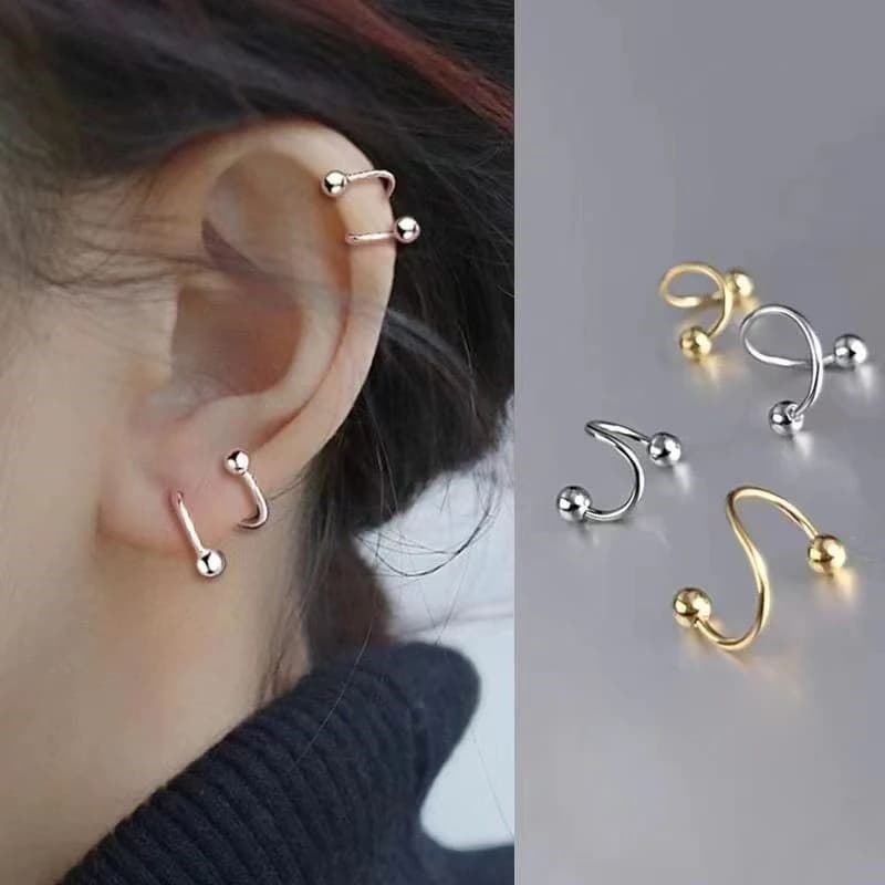 Orecchini a spirale da donna Gioielli penetranti Gioielli per il corpo multiuso - Labbra Naso Setto Trago Rook Labret Cartilagine Anelli a cerchio Regalo
