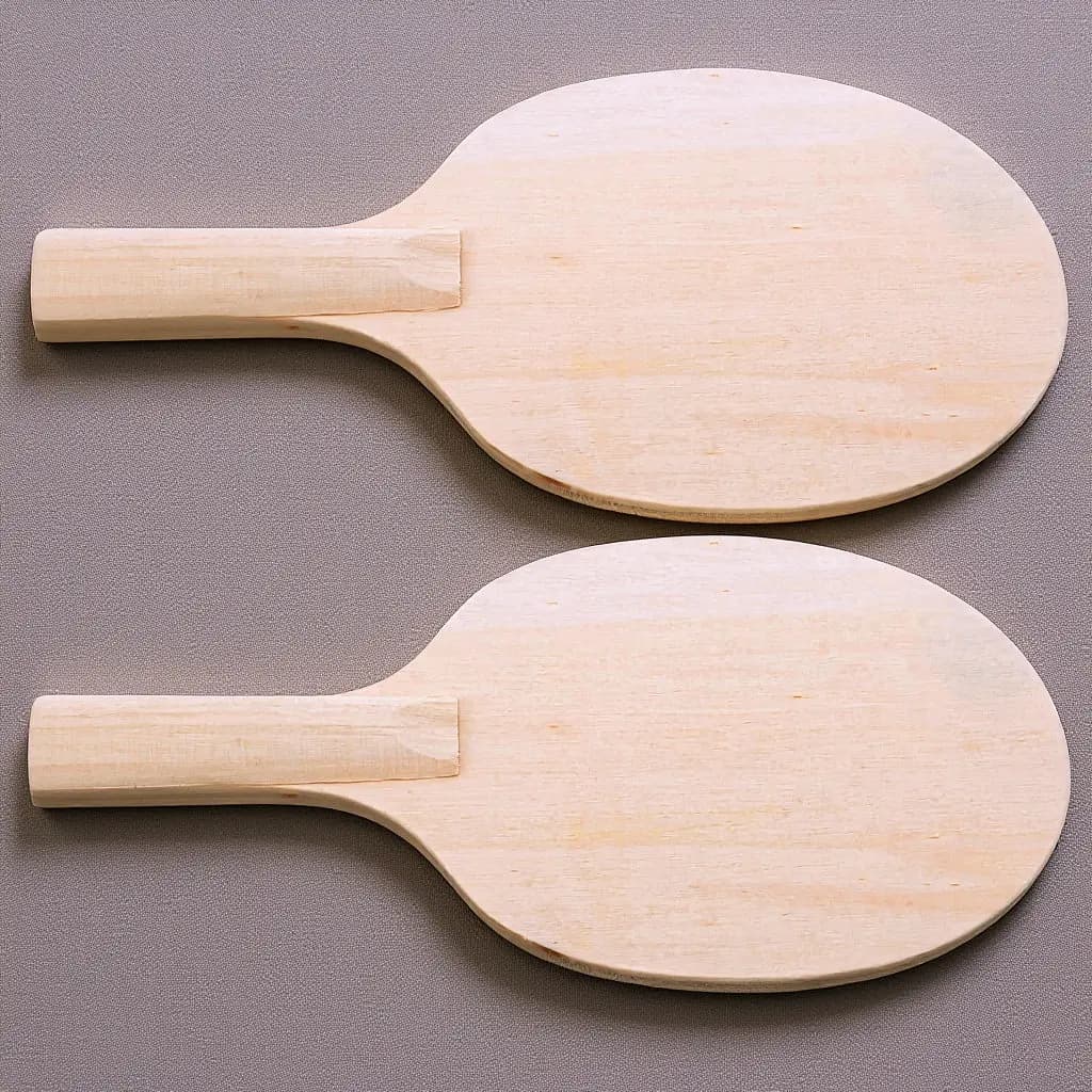 Set di 2 Racchette da Ping Pong in Legno Non Finito per Allenamento Bambini, Dispositivo per Migliorare i Riflessi e la Coordinazione Occhio-Mano