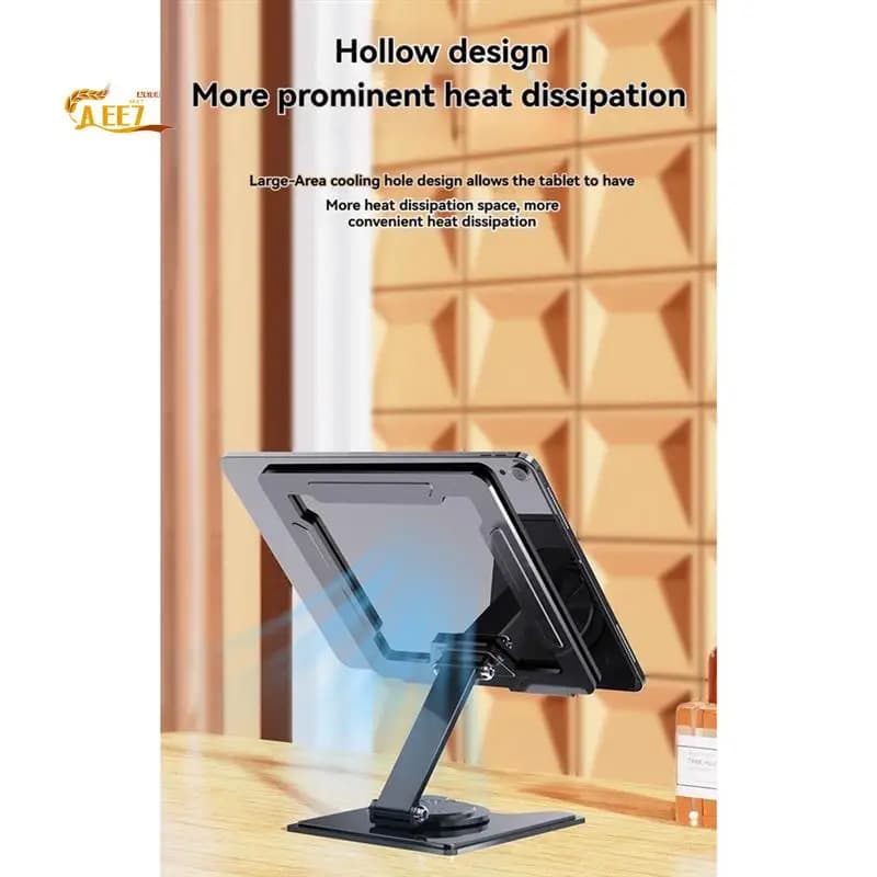AEE7-Supporto per tablet Supporto per monitor da scrivania portatile pieghevole 360 ° Base rotante compatibile con Ipad Pro/Air/Mini e altro ancora